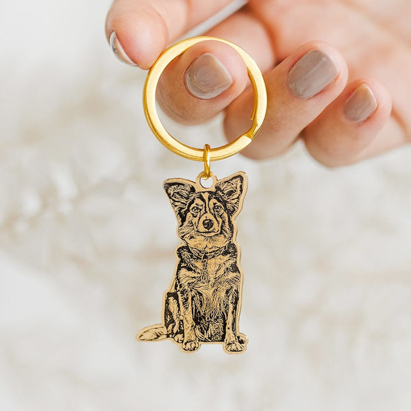 Dog photo keychain • Pet keychain • Custom dog keychain • Dog memorial gift for Pet Lovers