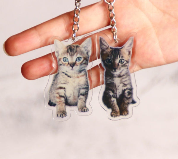 Personalised Pet Photo Leather Keychain, Gift Key Chain for Him, Car Keyring, Birthday Gift, Christmas Gift for Her