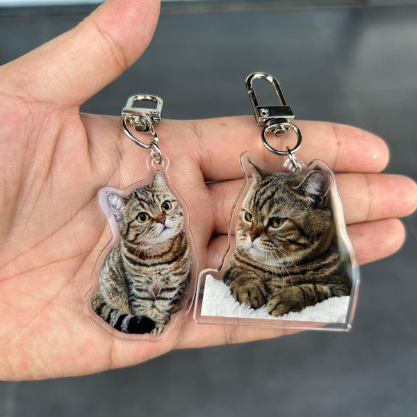 Personalised Pet Photo Leather Keychain for Him, Car Keyring, Birthday Gift, Christmas Gift for Her